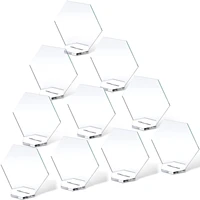 10pcs clear acrylic wedding table number with stands hexagon transparent blank acrylic sign for wedding seating cards