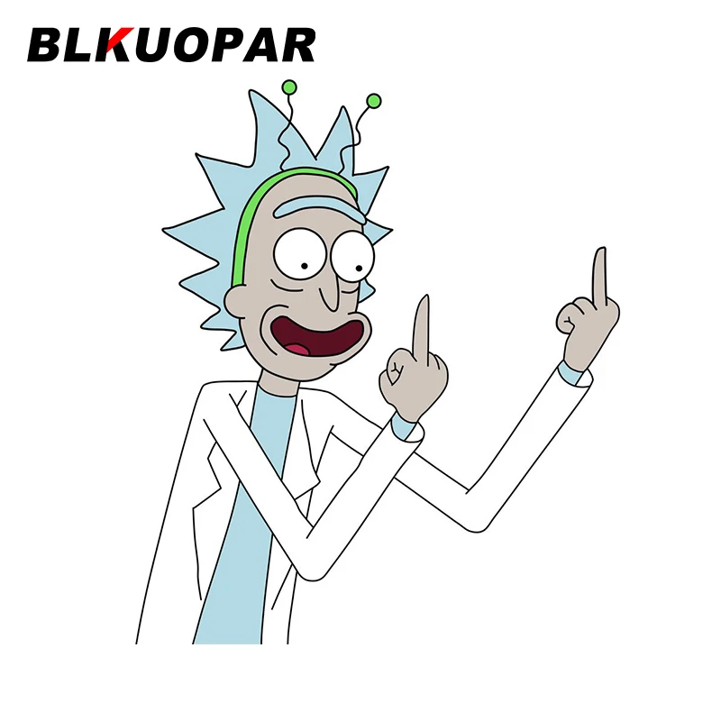 

BLKUOPAR 13 см x 11,1 см для Рик вертикальный средний палец креативные автомобильные наклейки подходит для RV виниловая пленка аксессуары автомобил...