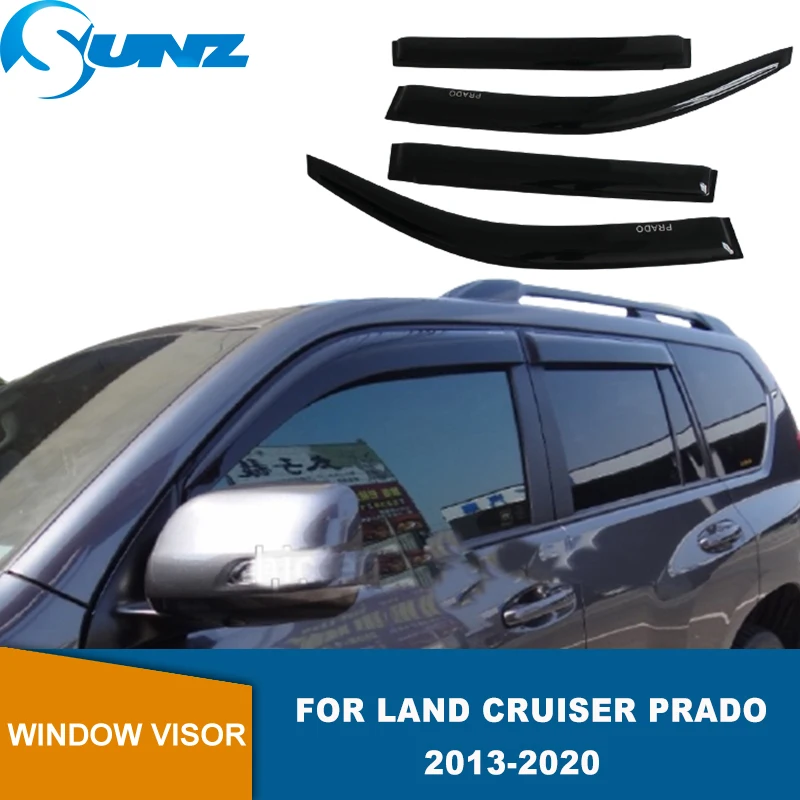 Deflectores de ventana lateral para Toyota Land Cruiser Prado, visera protectora solar para la lluvia, 2013, 2014, 2015, 2016, 2017, 2018, 2019, 2020