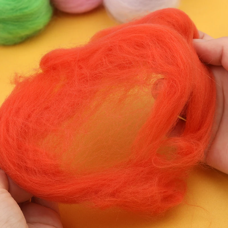Fenrry 48 Colors 5g/10g/20g/50g Wool Felt Fibre Soft Roving Wool Fibre DIY Craft Needle Felting Materials Tool for Beginner images - 6