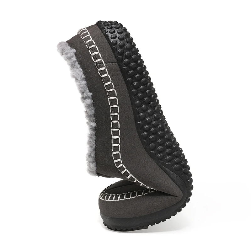 Мужские мокасины без шнуровки зимние домашние/наружные теплые нечеткие удобные