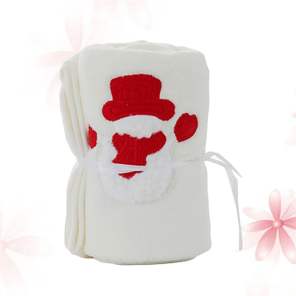 

1 Pc Small Blanket Santa Snowman Coral Fleece Fluffy Super Couch Cover Blanket 80x100cm (Snowman)