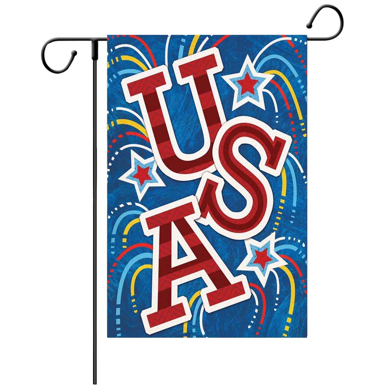 

4th Of July Garden Flag 18 Inch Red White and Blue Decorations Patriotic Flag Double Sided Patriotic American Star and Strip