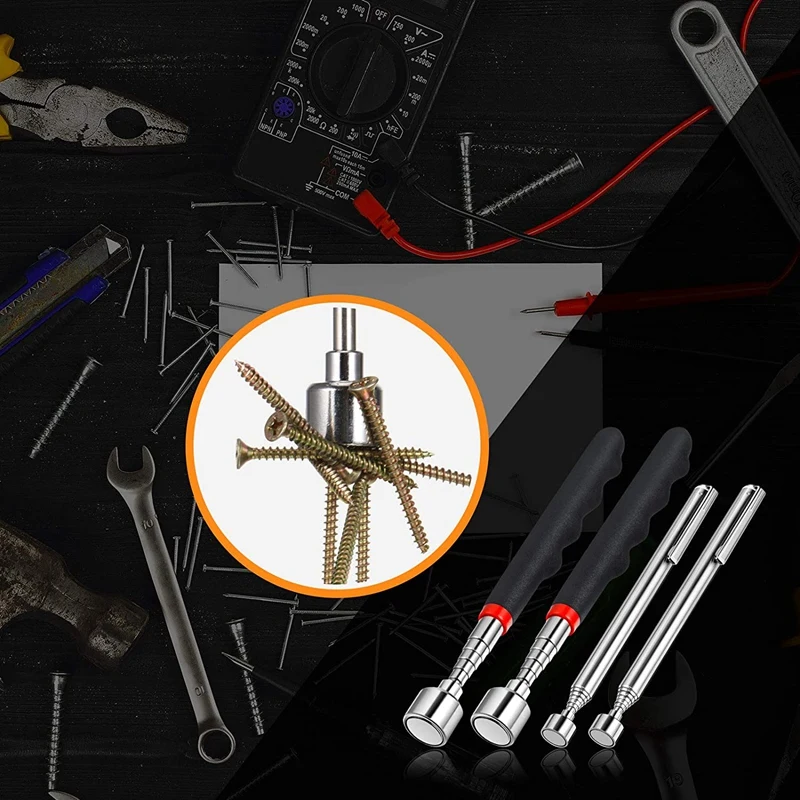 4 шт. Телескопический магнит 20 фунтов 3 фута