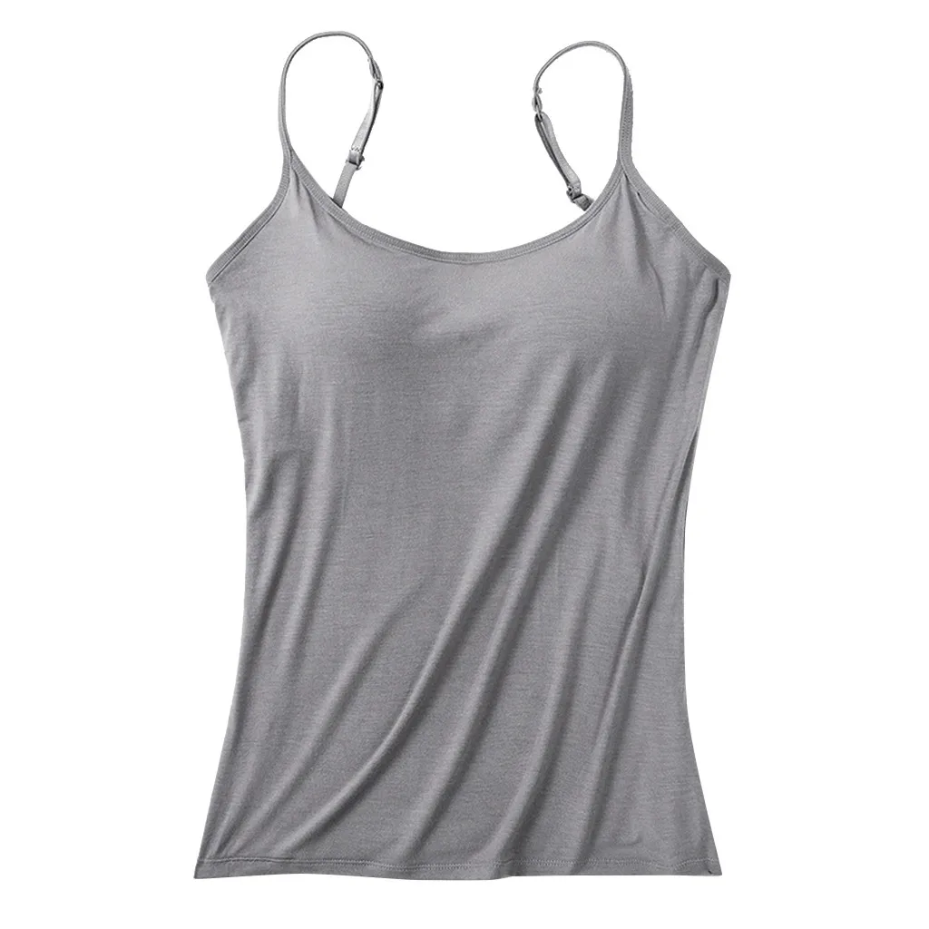 

Women Padded Bra Tank Top Women Spaghetti Cami Top Vest Female Camisole with Built In Bra