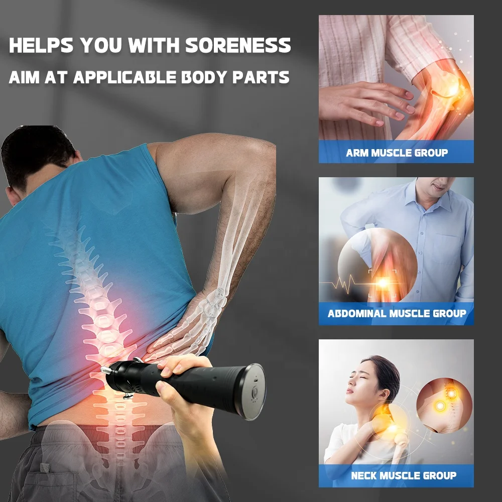 Пистолет для массажа мышц RRT с вибрацией бесшумный Массажер глубоких тканей и