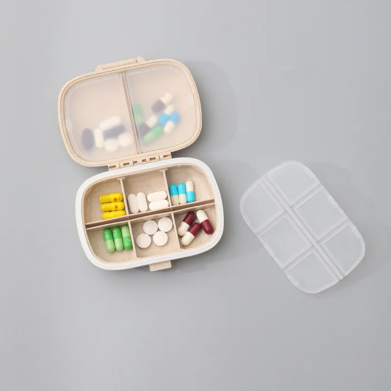 

Pills Organizer Box Pocket Pillbox Travel Portable 8 Grids Pills Organizer Case Vitamin and Medicine Pillboxes Weekly Pill Box