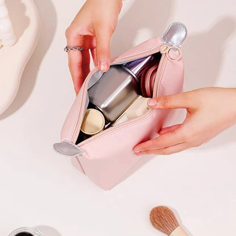 

PU Leather Travel Accessories Brushes Makeup Pouch Square Cosmetics Women's Bag Organizer Makeup Kit Small Storage Bags