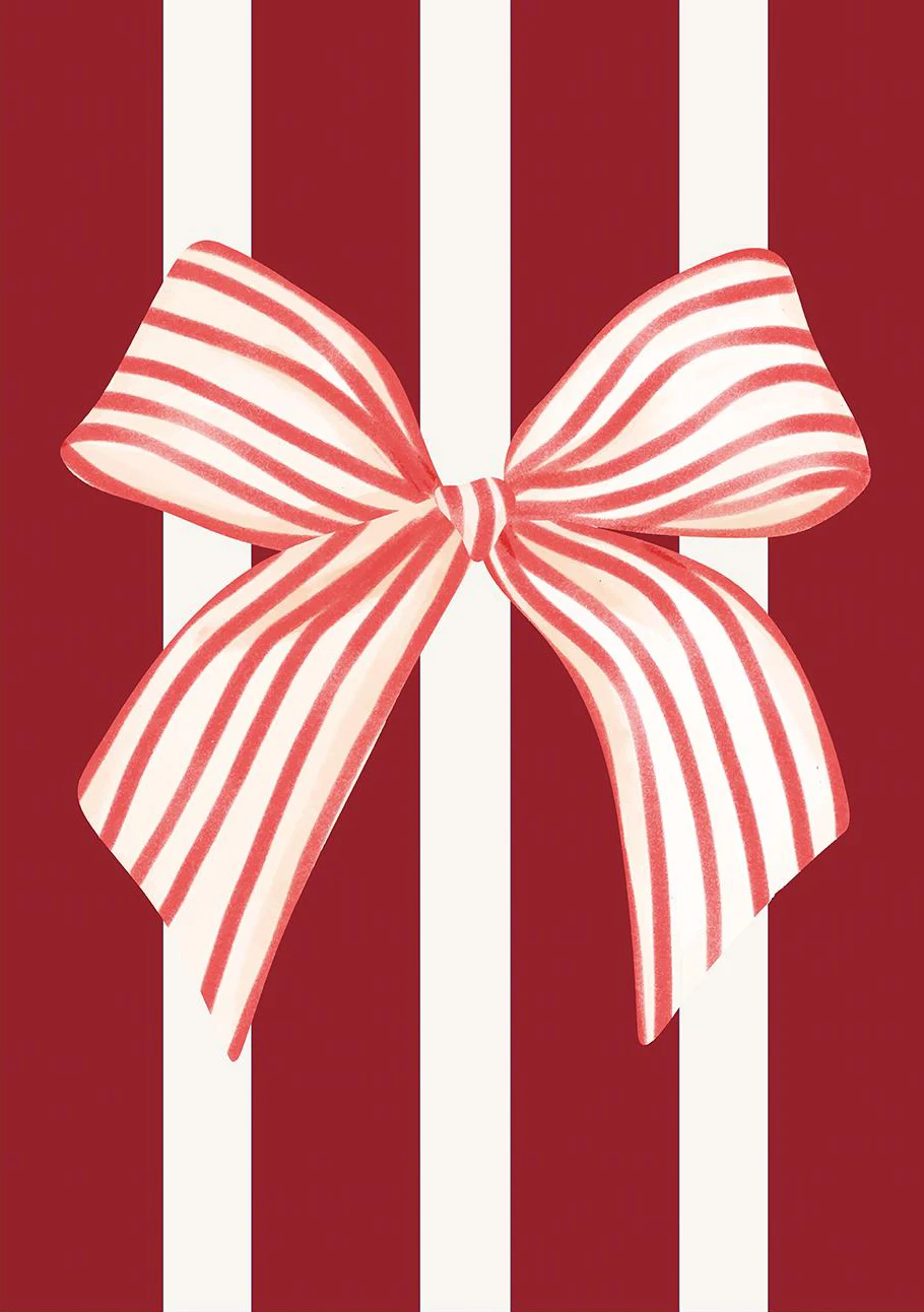 С Рождеством красный бант модная гостевая клетчатая типография плакат печать холст картина праздник стены домашний декор Cuadros