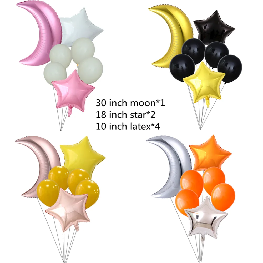 7 шт./набор воздушные шары в виде звезд и Луны |