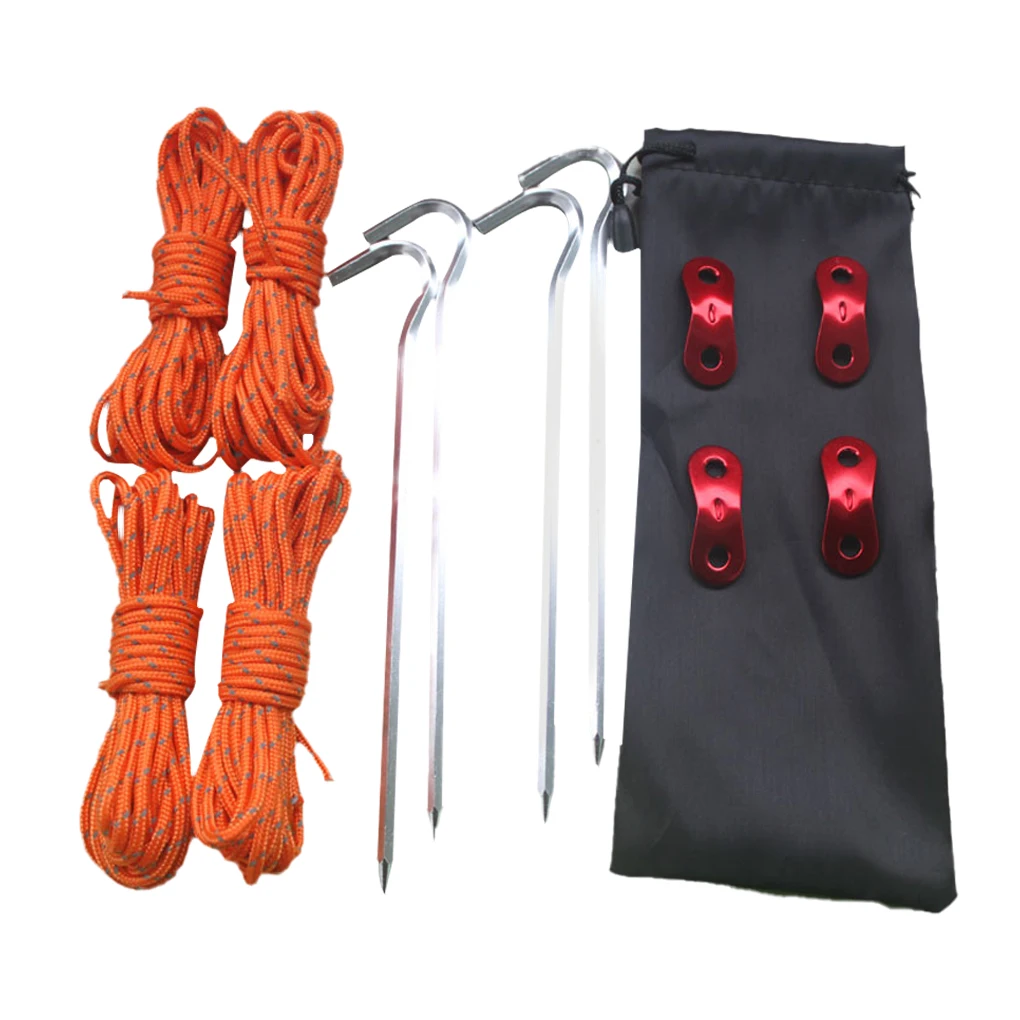 

Нейлоновый шнур для палатки с сумкой для хранения, наземная Регулируемая пряжка, комплект веревок для кемпинга, ветрозащитный шнур с навесом, спортивный шнур для альпинизма