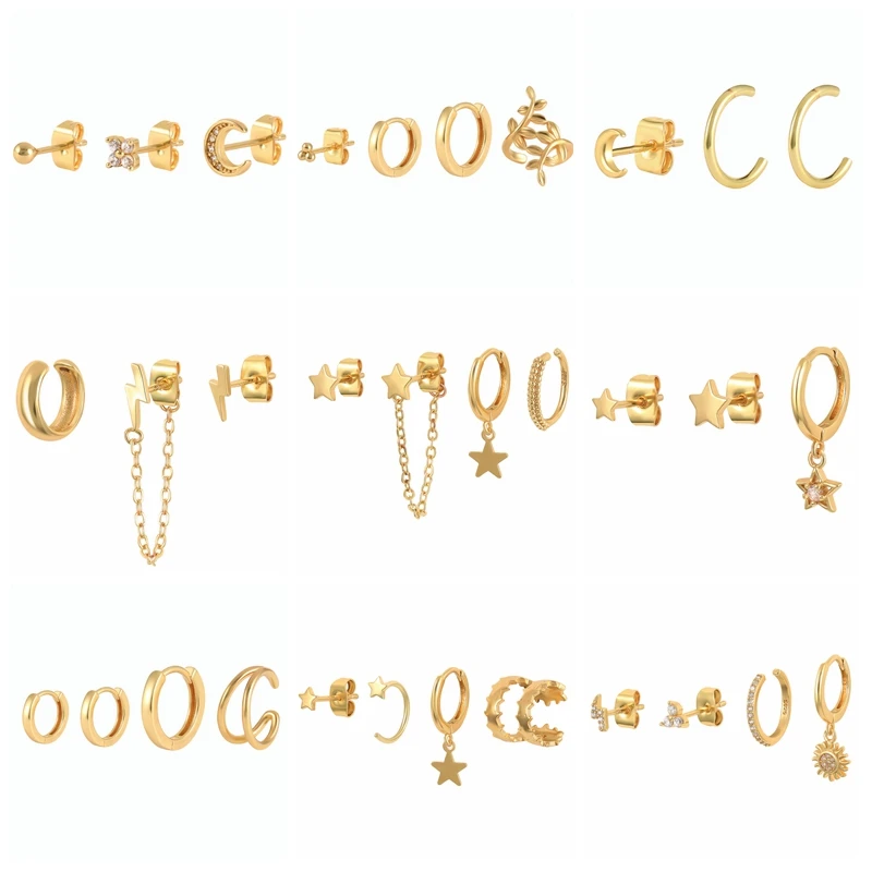 Комплект украшений для ушей ROXI серьги-кольца в виде полумесяца и звезд женщин