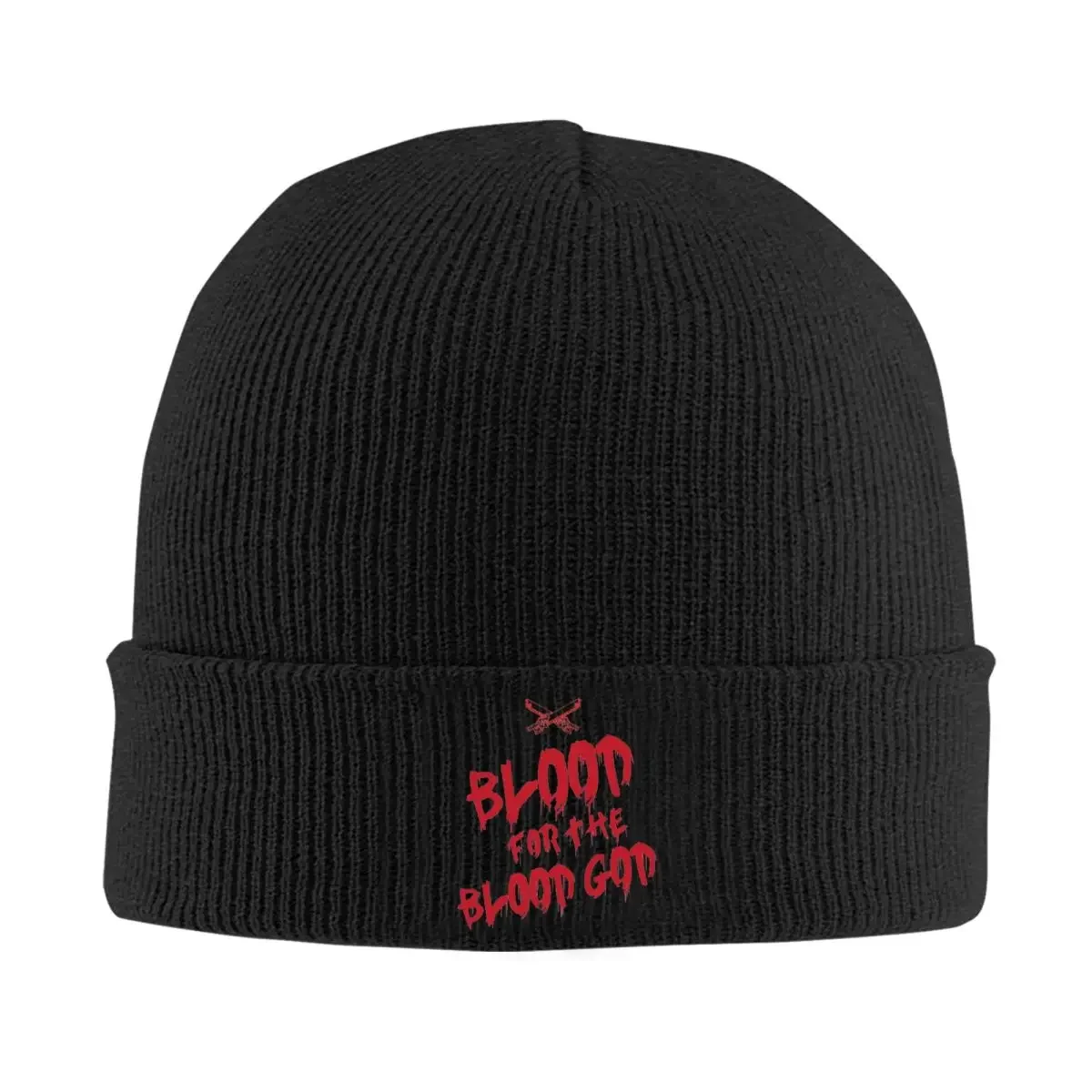 Blood For The God Beanie Hats W-Wargaming Knit Hat Hippie Warm Soft Female Male Caps Spring Pattern Retro Bonnet Gift