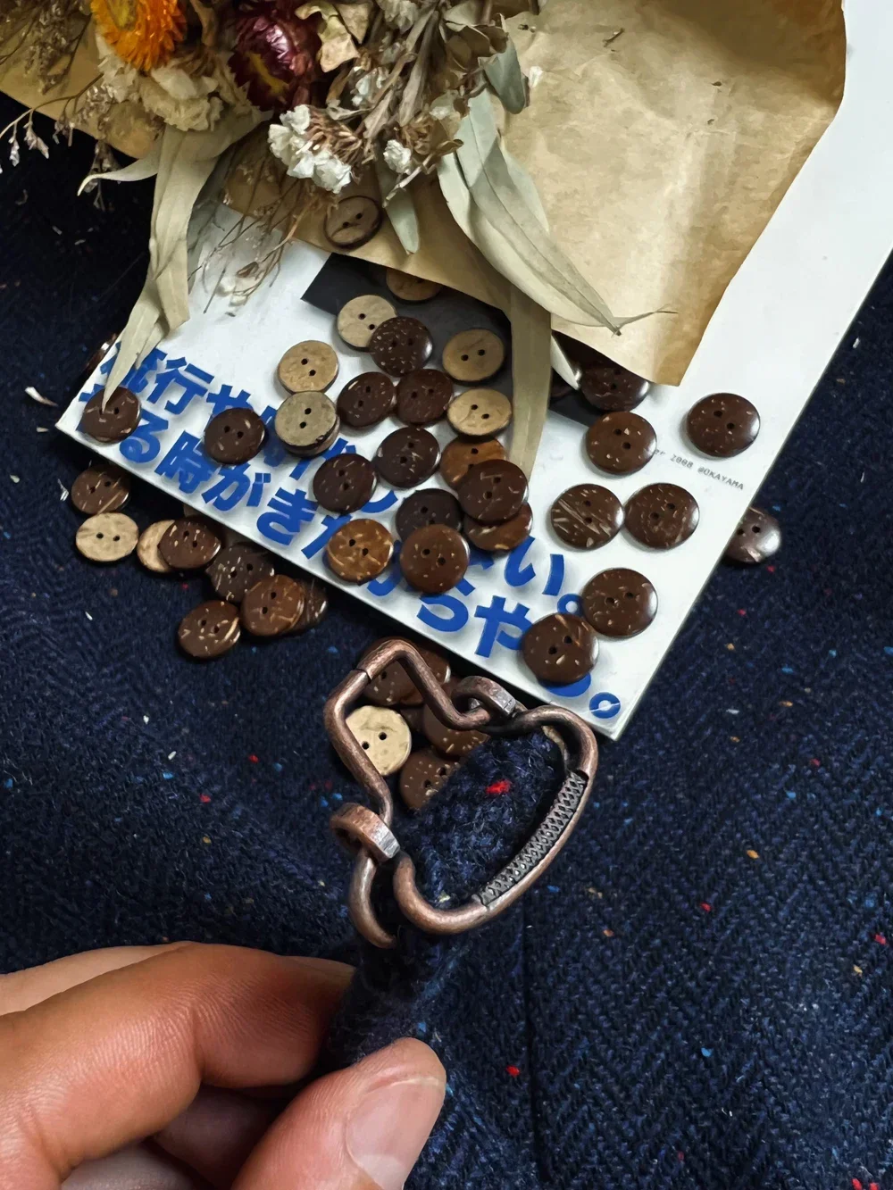 Тупая бритва Корея 85% тяжелая шерсть цветной твид в горошек 580 г винтажный жилет