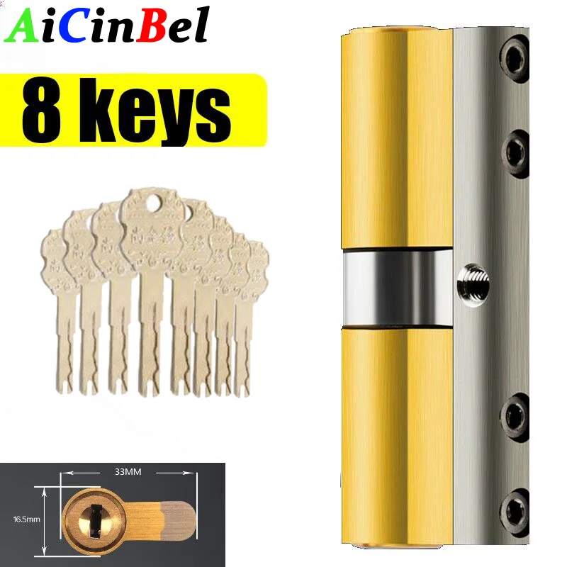 

European standard lock cylinders Outdoor door locks,cylinder locks for entry doors, Double Lock Door cylinder 8 keys lock core
