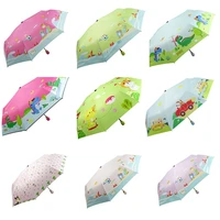childrens umbrella cartoon automatic kids umbrella students three fold compact light uv sunny rainly colorful unbrella