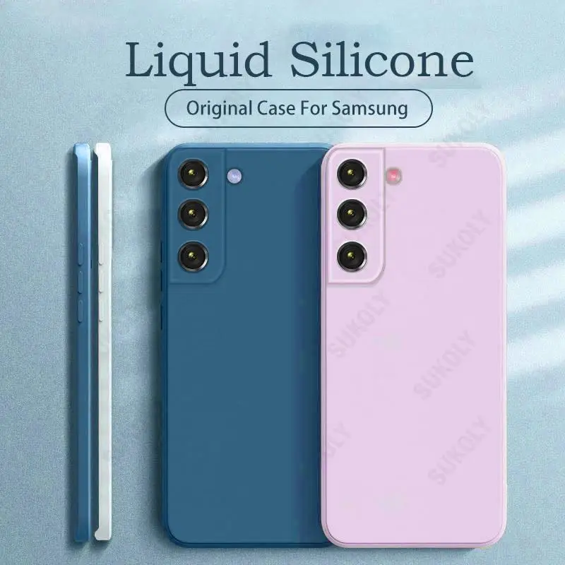Liquid Silicone Soft Cover Case For Samsung Galaxy A51 A71 S20 FE S21 S22 S23 Ultra S10 Plus A12 A32 A52 A53 A54 5G A72 Coque
