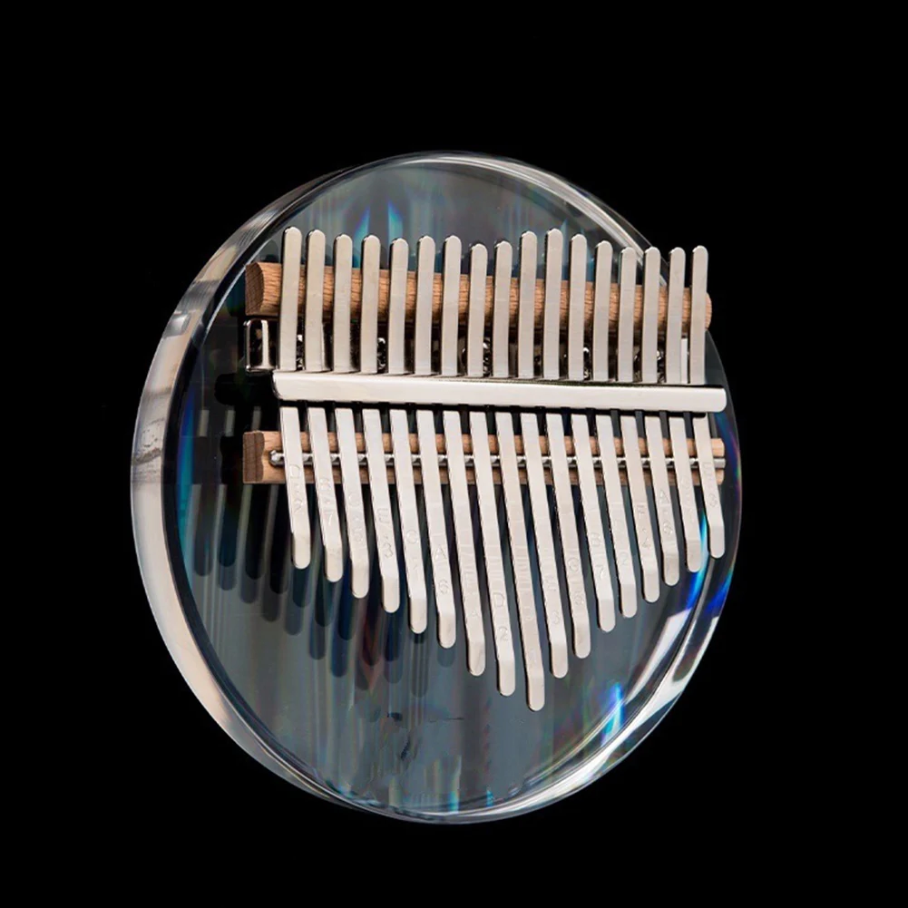 

Kids Adults 17 Keys Portable Kalimba Round Funny Crystal Thumb Piano Musical Instruments With Tune Hammer Toy Finger