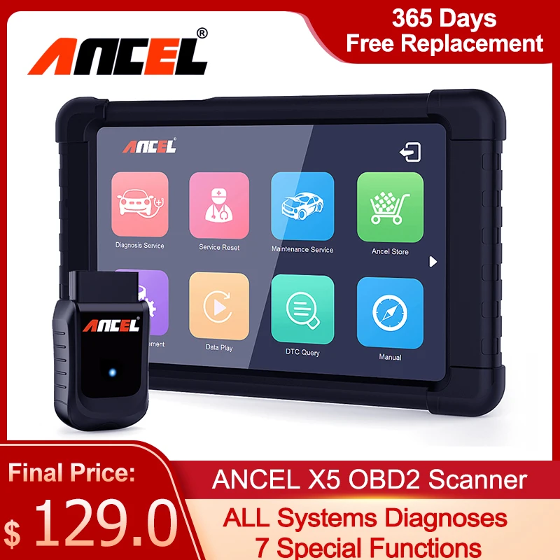 

ANCEL X5 All System OBD2 Scanner Tools ABS SRS Oil EPB DPF Reset Multi-language OBD 2 Car Diagnostic Tool Free Update Auto Scan