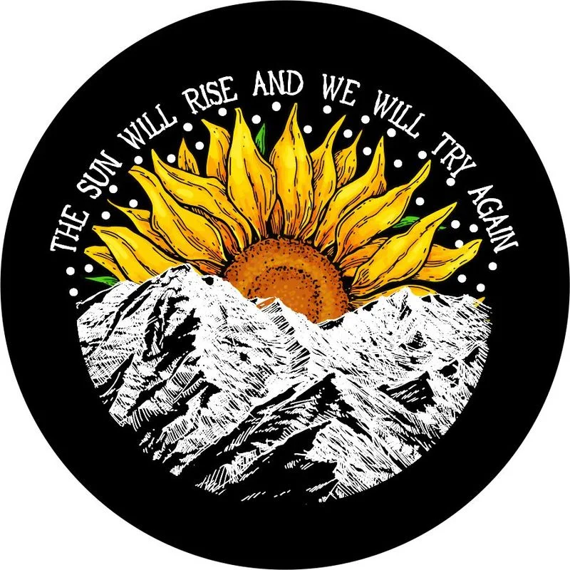 

The Sun will Rise Again Sunflower Sunset/Sunrise - Spare Tire Cover Design for All Make Models Universal Wheel Tire Cover