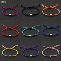 lucky tibetan love heart string bracelets bangles for women girls handmade woven rope chain bracelet party jewelry gift 2022
