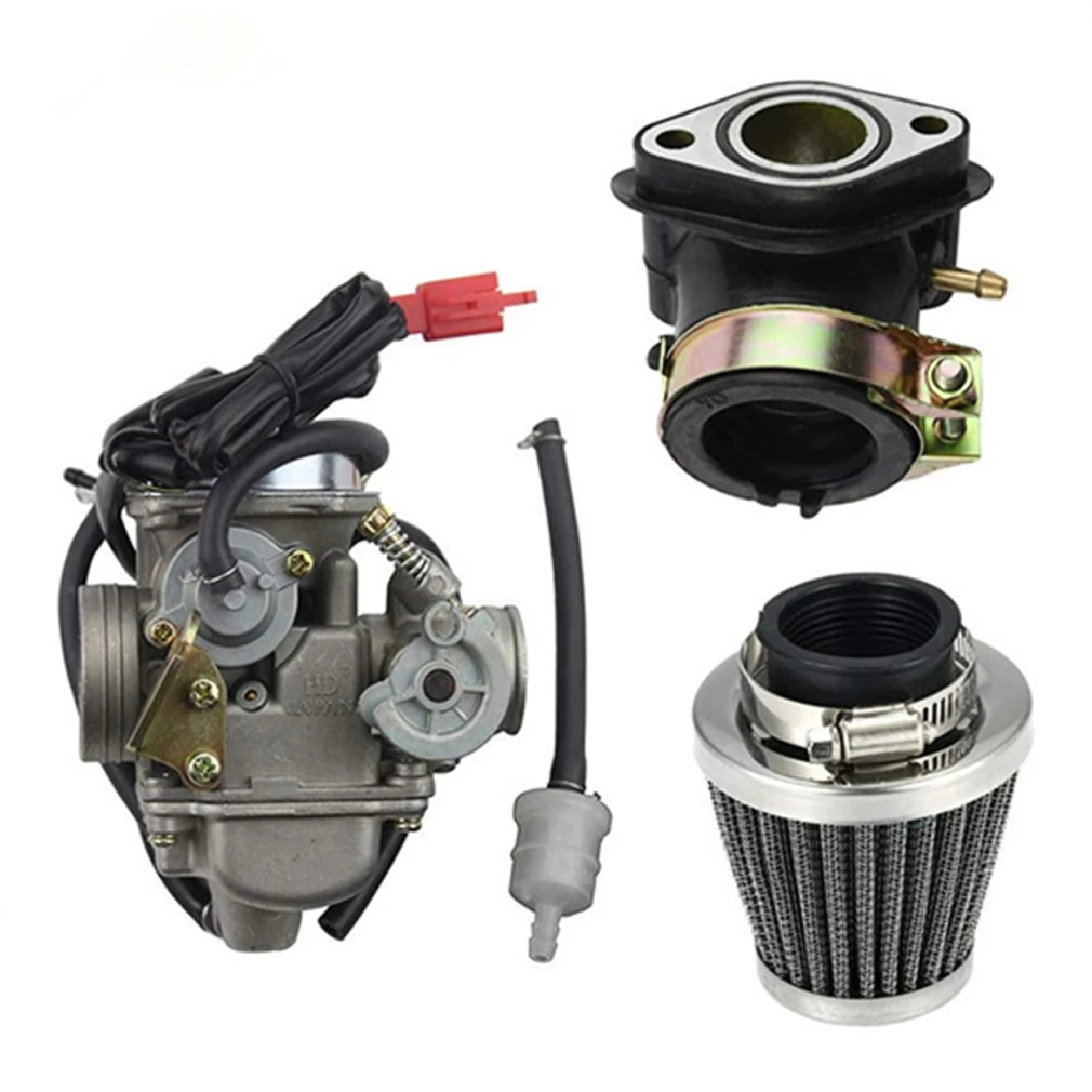 

PD24J Carburetor with Air Filter Intake Manifold for GY6 125cc 150cc Go Kart Scooter 152QMI 157QMJ