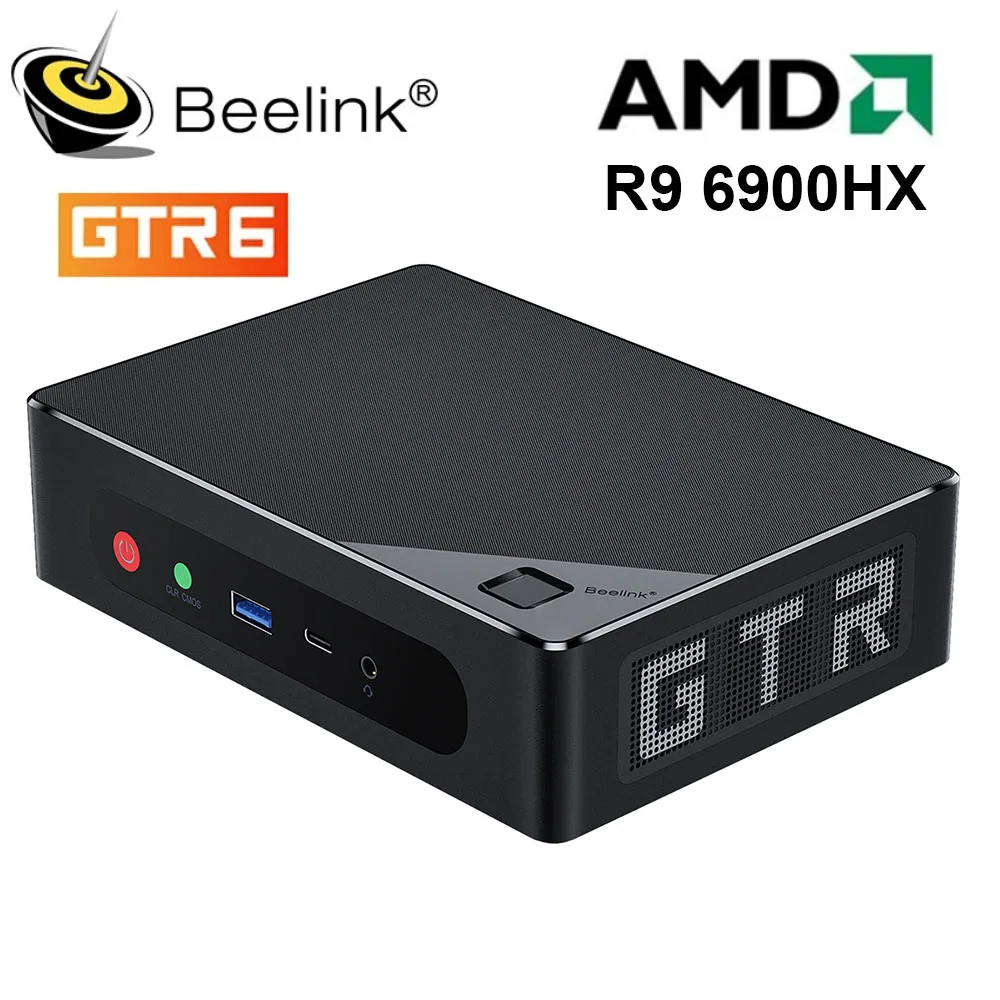 

Beelink GTR6 Windows Mini PC R9 6900HX Dual Channels DDR5 WiFi 6E BT5.2 LAN 2.5G Gaming Computer 8K Display Fingerprint Lock