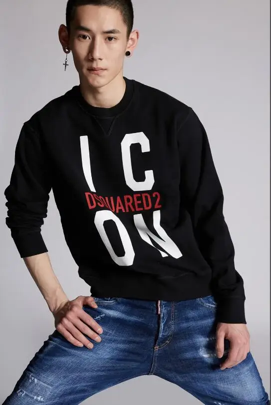 

Мужская модная повседневная свободная хлопковая толстовка Dsquared2 брендовая Классическая мужская толстовка DSQ с буквенным принтом уличный с...