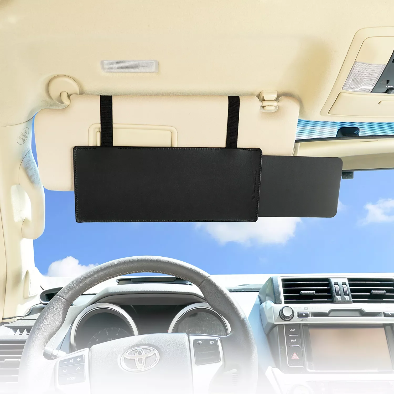 

Car Visor Extender Anti-Glare Sun Visor Extender Window Rear Sunshade and UV Rays Blocker - Black