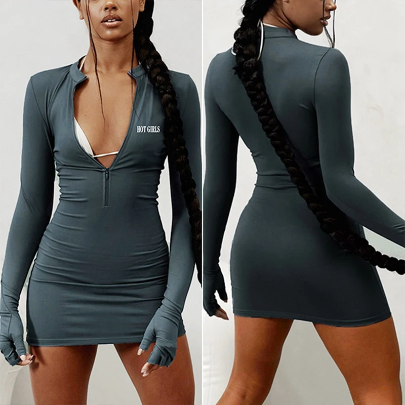 

Лидер продаж ASDS, плотная юбка с длинным рукавом и принтом, перчатки, платье с длинным рукавом и принтом на молнии, теплая осенне-зимняя одежд...