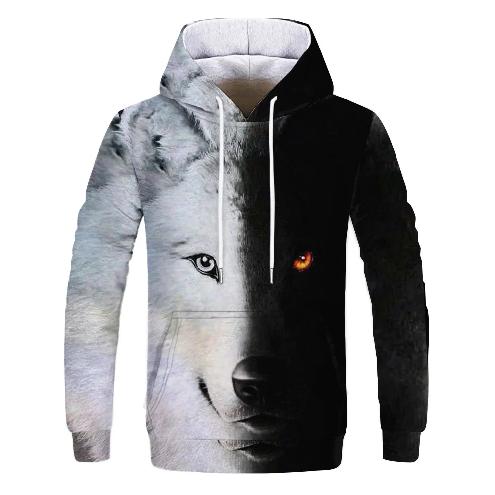 

New Animal Wolf King 3d Printed Hooded Sweatshirt Men And Women Funny Street Fashion Casual Trend Sports Oversized Hoodies Tops