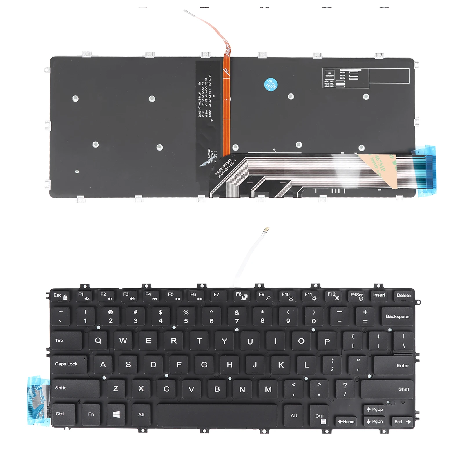 Клавиатура для ноутбуков Dell Inspiron 14 5000 2 в 1 5481 5482 14-5491 14-5481 14-5482 с черной подсветкой