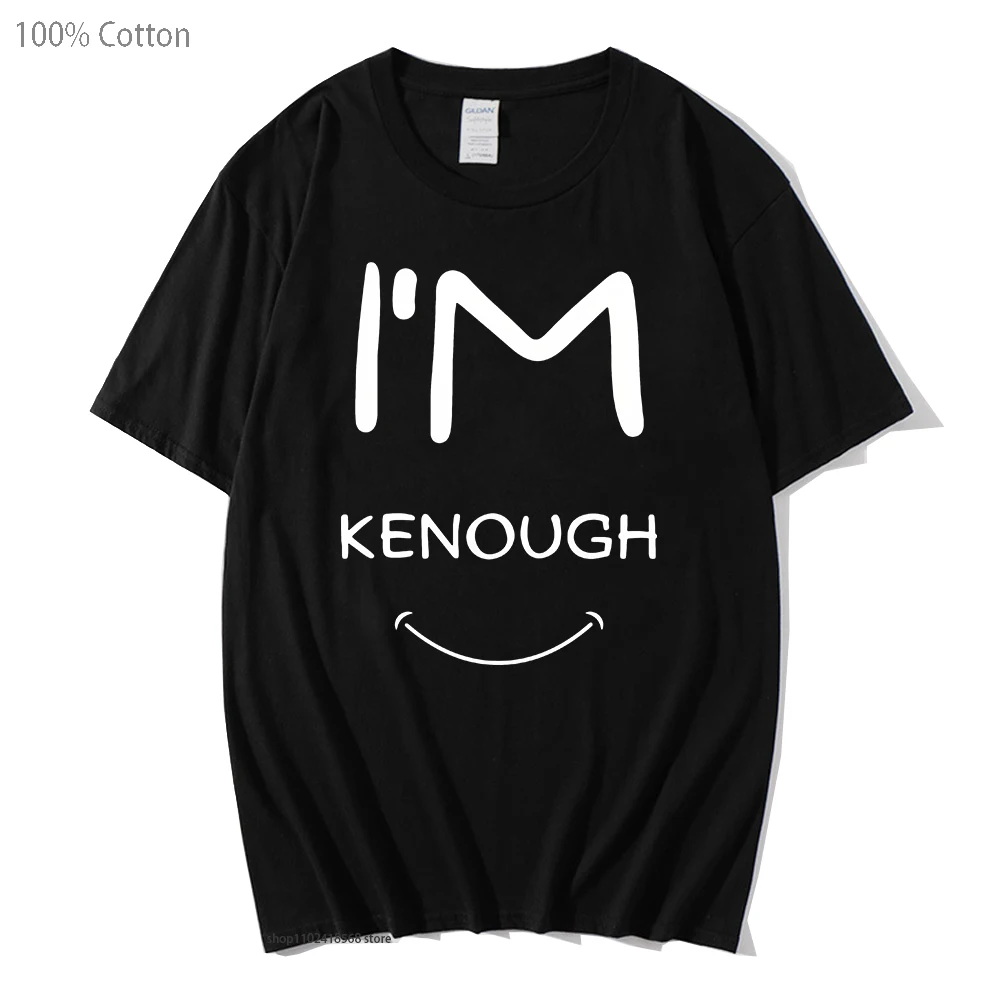 

I Am Kenough T-Shirts Funny Movice Barbenheimer Hot Pink cartoon Clothes Man Woman O-Neck Short Sleeve Shirts 100% Cotton Tees