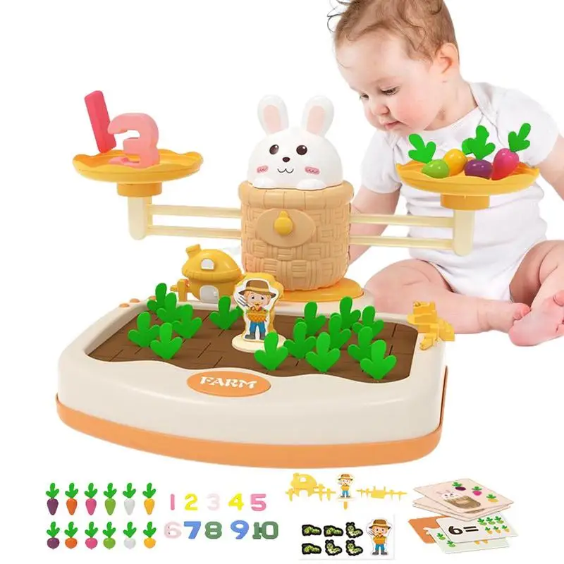 

Toddler Carrot Harvest Game Montessori Educational Carrot Toys With Scale Biteable Shape Sorting Carrot Counting Game Carrots