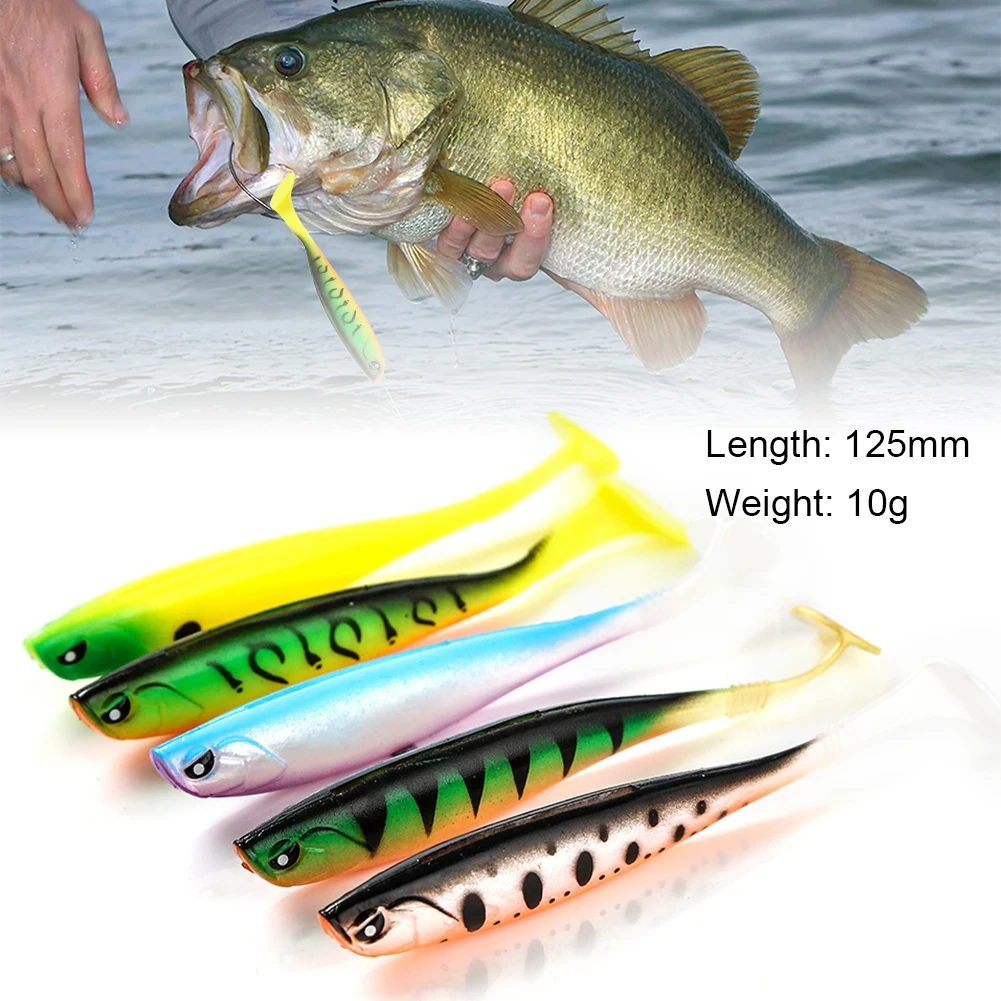 

10g 125mm Soft Bait Fishing Lures Silicone Bait Paddle Tail Worms Bass Pike Minnow Swimbait Rubber Fish Tackle Accessories