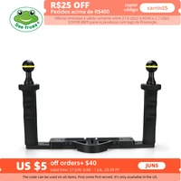 aluminum alloy diving handle tray bracket dual handheld hand grip video stabilizer portable balancer holder with ball adapter