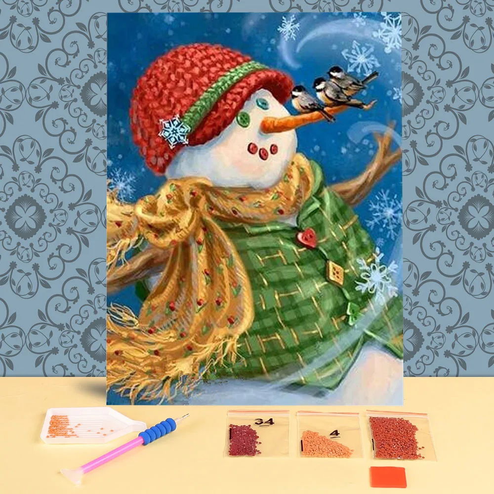 

Снеговик мультфильм Рождество DIY 3D полная Алмазная вышивка Алмазная мозаика алмазная живопись Домашний Декор Рождественский подарок живоп...
