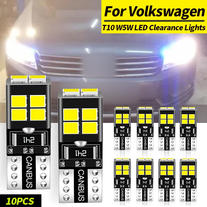 10 шт. W5W T10 Canbus для VW Routan EOS Scirocco Amarok Beetle Passat Sharan Crafter светодиодные габаритные огни