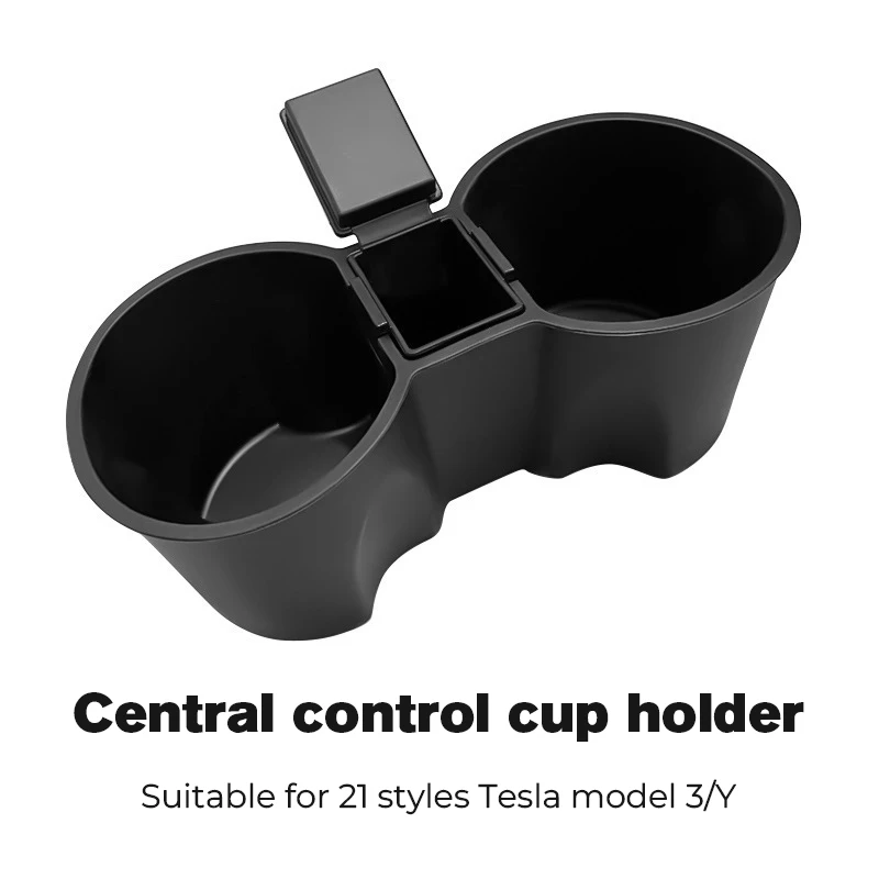 

Universal Water Cup Hoder Storage Box Non-toxic Tasteless Center Console Accessories Compatible For Tesla Model 3/Y 2021 2022