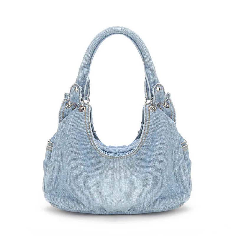 

Women's Handbag Denim Diamond Inlaid Dumpling Bag 2022 Women's Brand Bag Leisure Fashion Portable Single Shoulder Messenger Bag