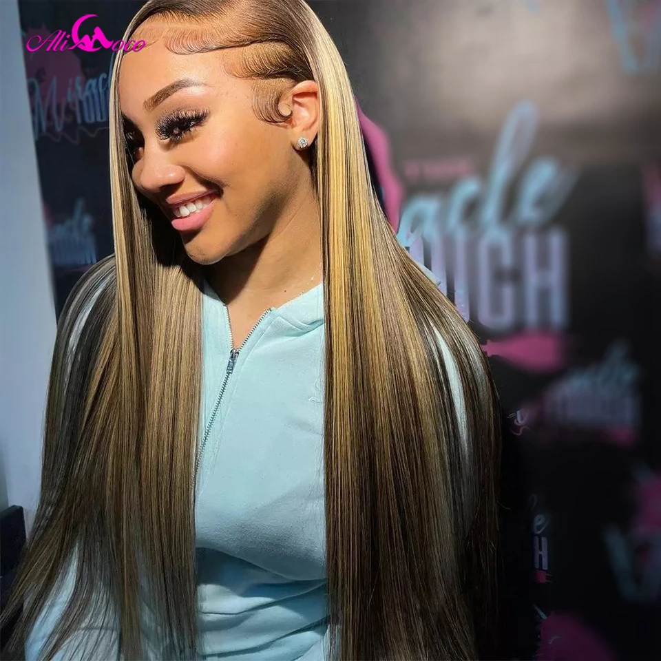 

Highlight Wig Human Hair 13x4 Lace Frontal Wig 30 Inches Brazilian Hair Wigs For Black Women Straight Remy Hair Ali Coco