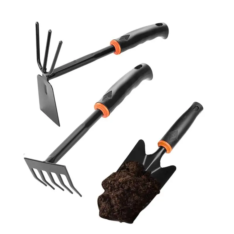 

Garden Shovel Set 3 Pcs Hand Shovel Rake Set Iron For Gardening Rustproof Integrated Gardening Tools For Transplant Ventilation