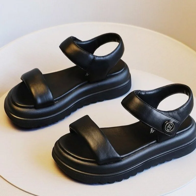 2023Lady Summer Thick Platform Sandals Women Flat Sandals Summer Flip Flops Comfortable  Flats Sandals Women