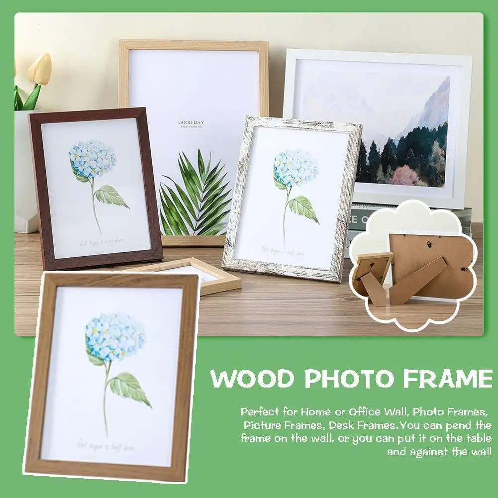 

Wood Photo Frame For Wall Hanging 5/6/7/8/10inch A4 Wooden Picture Frame For Pictures Photo Decor Commemorative Gift X6E0