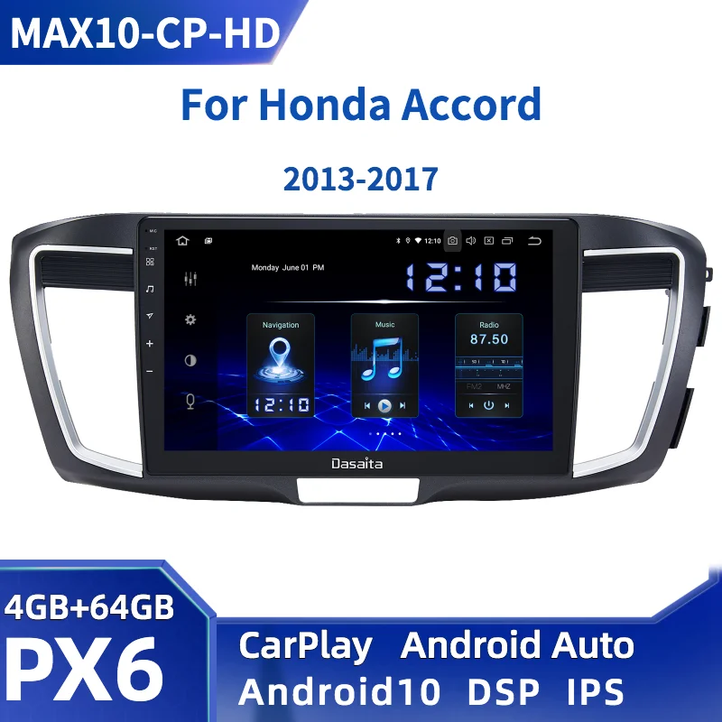 

Dasaita 10,2 "Android 10,0 автомобильное радио для Honda Accord 2013 2014 2015 2016 2017 мультимедиа воспроизведение GPS с CarPlay Android Авто DSP