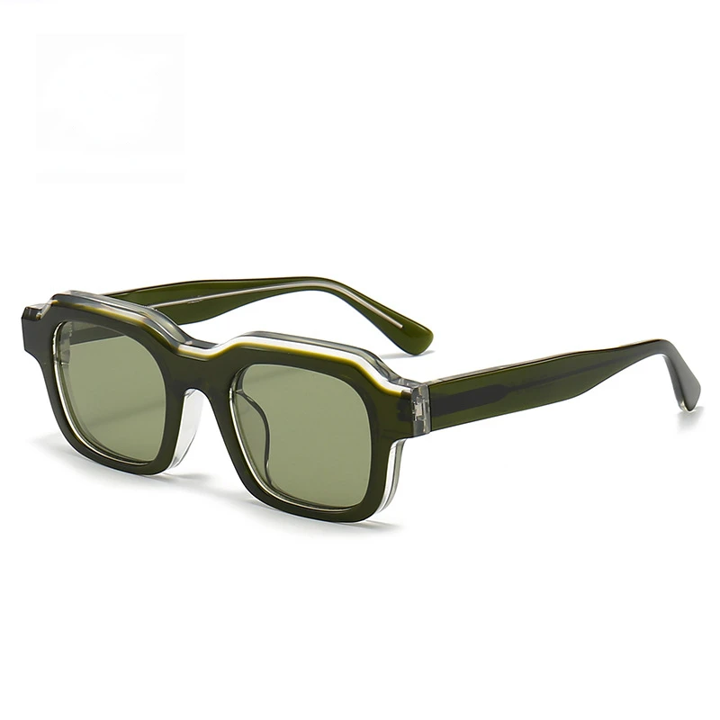 Солнечные очки Quan Zhilong толстые авангардные Y2K в стиле пэчворк с градиентными