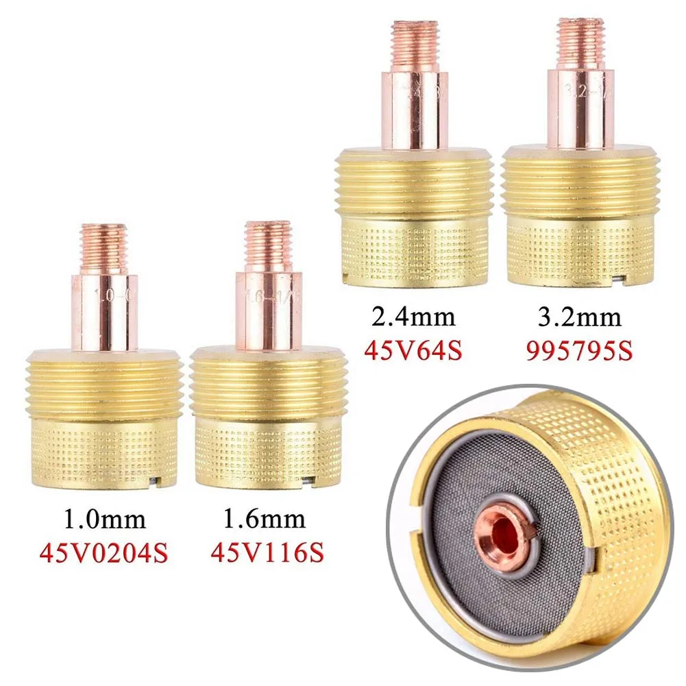 

TIG Collet Body Stubby Gas Lens Lenz Connector With Mesh For TIG WP9/20/25 1.0/1.6/2.4/3.2mm Torch Welding Accessories