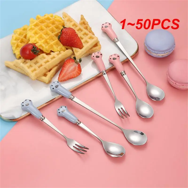 

Вилка-ложка из нержавеющей стали с мультяшными рисунками, 6 цветов