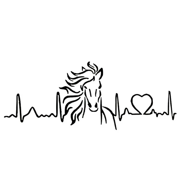 

Horse Heartbeat Love Car Sticker Animal Car Styling Decoration Decals Water Proof 20cm*7.9cm
