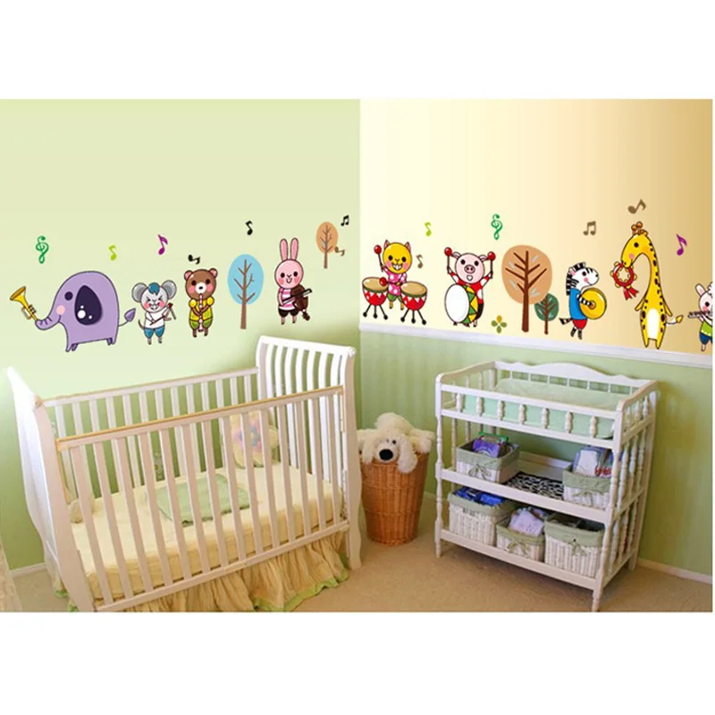 

Kids Bedroom Decor Wall Posters Cartoon Animal Paste Mural for Living Room Home Decoration Wall Stickers Removable Wallpapers